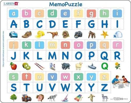 Puzzle Memo -  abeceda malá, velká, obrázky 52 dílků