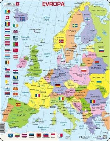 Puzzle mapa Evropy 70 dílků