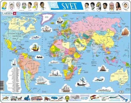 Puzzle Mapa Svět 107 dílků