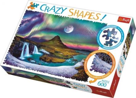Puzzle Crazy Shapes Aurora nad Islandem 600 dílků