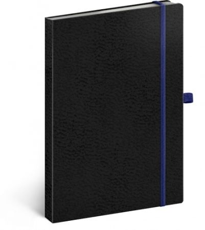 Notes Vivella Classic černý/modrý, tečkovaný, 15 × 21 cm