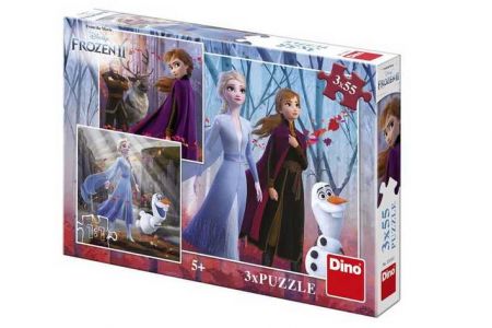 Puzzle 3v1 Ledové království II Frozen 3x55 dílků