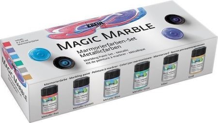 Sada Mramorovací barva &quot;Magic Marble&quot; metalická 6 x 20 ml, Hobby Line, KREUL