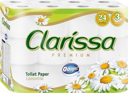 Toaletní papír, 3vrstvý, 24 rolí, &quot;Clarissa&quot;