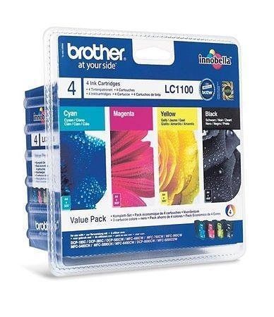 LC1100P sada inkoustových náplní pro tiskárnu DCP 185C, 6690CW , BROTHER, B+C+M+Y, 1x450