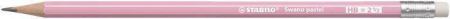 Grafitová tužka s gumou &quot;Swano Pastel&quot;, růžová, HB, šestihranná, STABILO