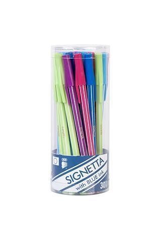 Kuličkové pero &quot;Signetta Mix&quot;, mix barev, ve stojánku, 0,7mm, s uzávěrem, modrý inkoust, I