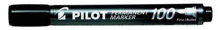 Permanentní popisovač &quot;Permanent Marker 100&quot;, černá, 1 mm, kuželový hrot, PILOT
