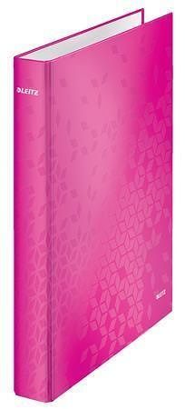 Pořadač čtyřkroužkový &quot;Active Wow&quot;, růžová, polaminovaný karton, 40 mm, LEITZ