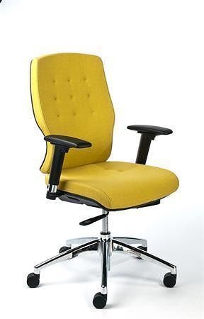 Manažerská židle &quot;Sunshine&quot;, textilní, žlutá, chromovaná základna, MaYAH
