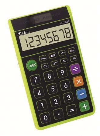Kalkulačka kapesní &quot;GVZ-62Z&quot;, zelená, 8místný displej, VICTORIA