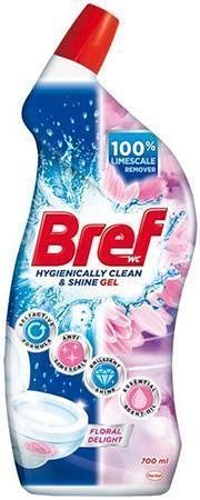 Čistící gel na toalety, 700 ml, květinová vůně, BREF