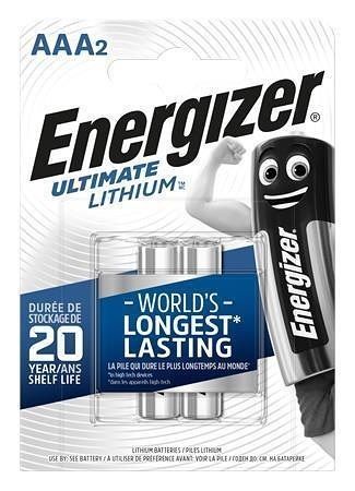 Baterie, AAA (mikrotužková), 2 ks v balení, lithiová, ENERGIZER &quot;Ultimate Lithium&quot;