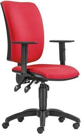 Kancelářská židle &quot;CINQUE ASYN&quot;, červená, textilní, černá základna