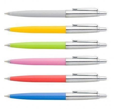 Kuličkové pero &quot;Polo&quot;, mix barev, 0,8mm, stiskací mechanismus, modrá, ICO