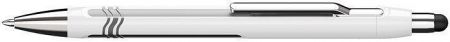 Kuličkové pero &quot;Epsilon Touch&quot;, bílá-stříbrná, 0,7mm, stiskací mechanismus, sytlus, SCHNEI