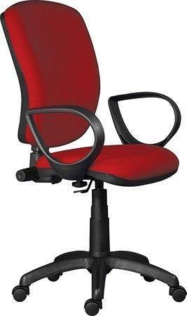 Kancelářská židle, textilní, černá základna, &quot;Nuvola&quot;, červená