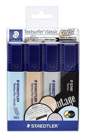 Zvýrazňovače &quot;Textsurfer Classic Pastel&quot;, sada 4 různých barev, 1-5 mm, STAEDTLER