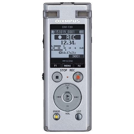 Diktafon, digitální 4GB paměť, OLYMPUS &quot;DM-720&quot;, stříbrný