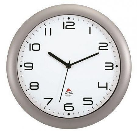 Nástěnné hodiny &quot;Hornew&quot;, stříbrná, 30 cm, ALBA