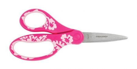 Nůžky &quot;Softgrip&quot;, růžová, dětské, 15 cm, s kvítky, FISKARS