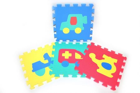 Měkké puzzle bloky DOPRAVNÍ PROSTŘEDKY 30 cm