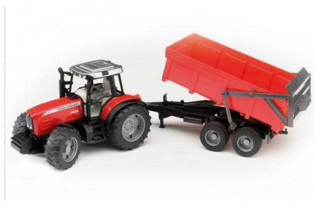 BRUDER 02045 (2045) -Traktor Massey Ferguson 7480 s valníkem