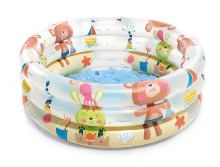 Bazén s potiskem medvídků 3 kruhový pro miminka 1-3 roky 61x22cm