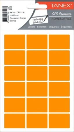 Etikety v sáčku neon 22 x 32 oranžové 90ks OCF-116