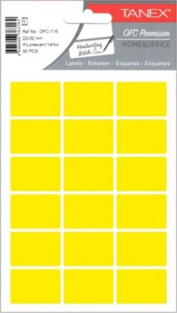 Etikety v sáčku neon 22 x 32 žluté 90ks OCF-116