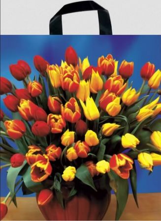 Taška PE 45 x 50 s uchy tulipány