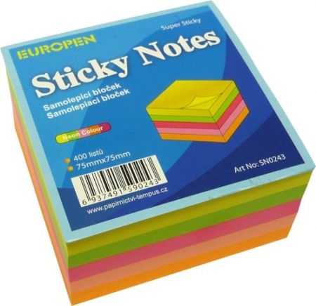 Notes Y neon 75 x 75 MIX barev 400l