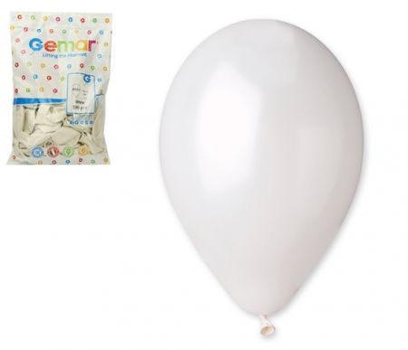 Balónek nafukovací METAL bílý