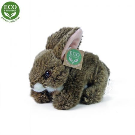 Plyšový králík hnědý ležící, 17 cm, ECO-FRIENDLY