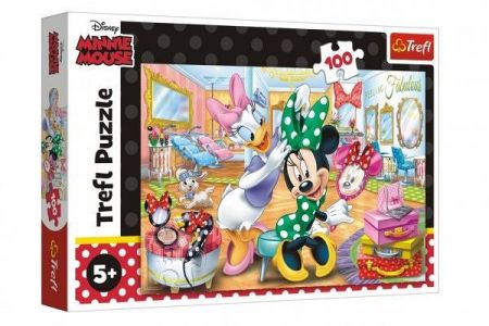Puzzle Minnie Disney v salónu krásy 41x27,5cm 100 dílků v krabici 29x19x4cm