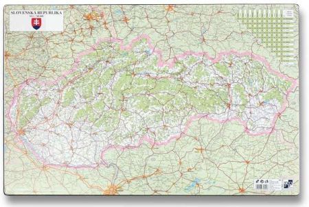 Podložka na stůl - Mapa Slovenské republiky 60 x 40 cm