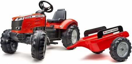 Traktor šlapací Massey Ferguson červený s valníkem