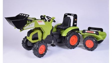 Traktor šlapací Claas Axos 330 zelený s přední lžící a valní