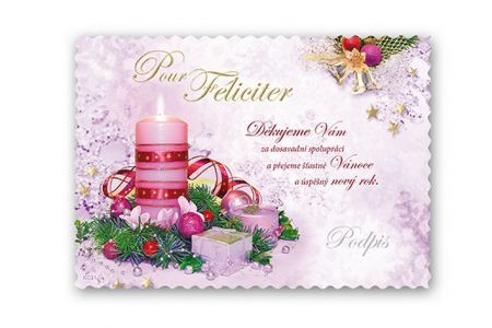 Kartička PF 031 (50ks) novoroční přání v obálce