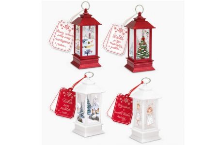 Vánoční dekorace-Lucernička s LED světlem 4 druhy