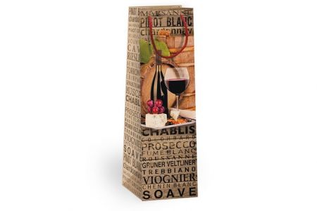 ARGUS Dárková papírová taška NATUR na víno (11 x 36 cm) 07340082