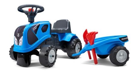 Odstrkovadlo - traktor Landini modré s volantem a valníkem