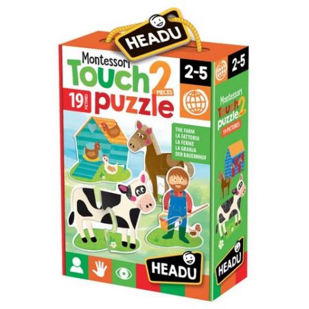 HEADU:Montessori -Hmatové puzzle Farma