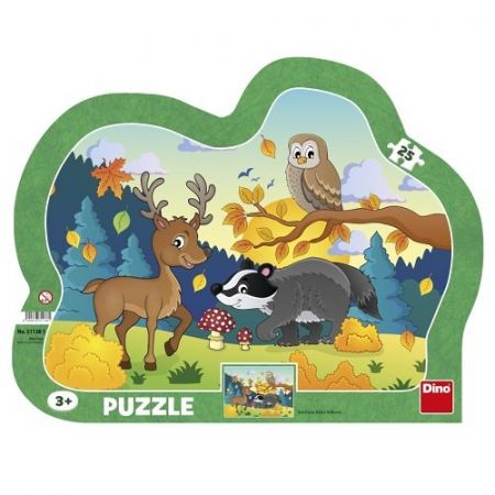 Puzzle 25 dílků deskové Lesní zvířátka