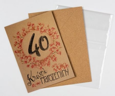 Přáníčko BeBechy - recyklovaný papír - Krásné narozeniny 40