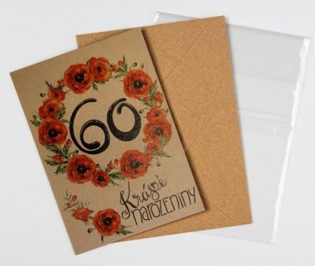 Přáníčko BeBechy - recyklovaný papír - Krásné narozeniny 60