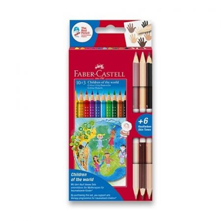 Pastelky Faber-Castell Colour Grip Children of the world 10 barev + 6 barev