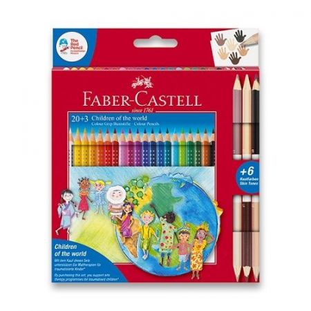 Pastelky Faber-Castell Colour Grip Children of the world 20 barev + 6 barev