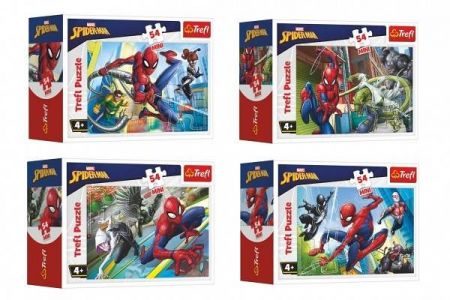 Minipuzzle 54 dílků Spidermanův čas v krabičce 9x6,5x4cm, různé druhy