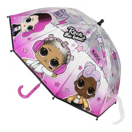 Dětský manuální deštník L.O.L. průsvitný růžový